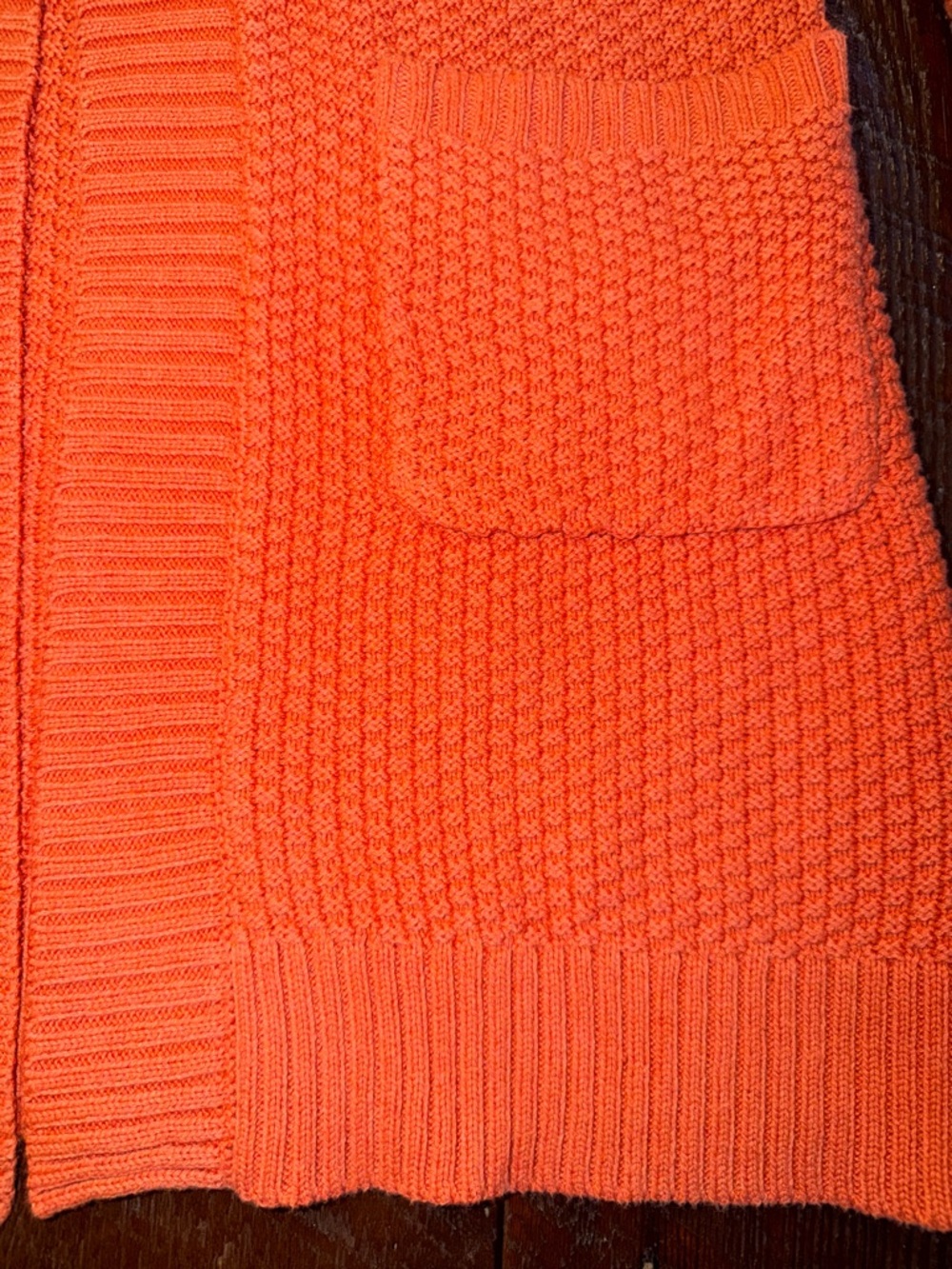Max Studio Women’s M Burnt Orange Chunky Knit Cardigan Open Front Fall Sweater - Picture 6 of 9